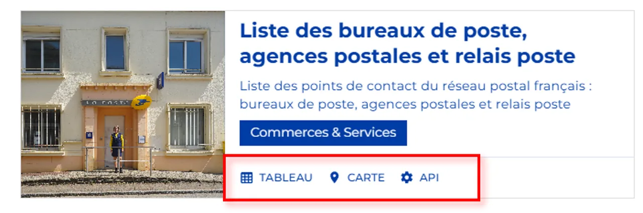 Boutons d'action d'une fiche de jeu de données